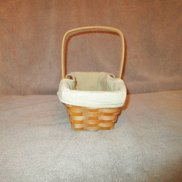 VINTAGE Taskets RENAISSANCE Woven Wood  BASKET With LINER Bread HANDLE Decor - Picture 2 of 11